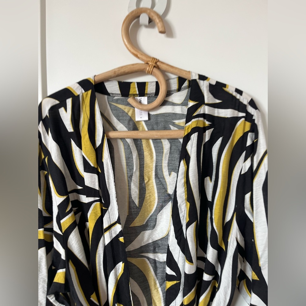 Smash + Tess Womens Robe Duster Palermo Abstract Aires Black White - Picture 5 of 8